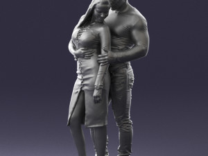 hugging young couple 0306 3d print ready 3D Baskı Modeli
