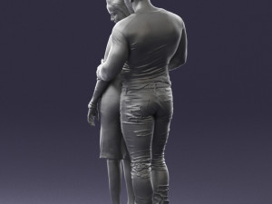 hugging young couple 0306 3d print ready 3D Baskı Modeli