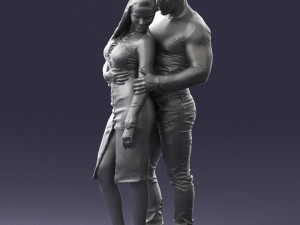 hugging young couple 0306 3d print ready 3D Baskı Modeli