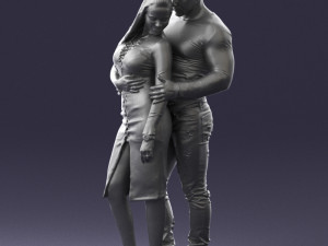 hugging young couple 0306 3d print ready 3D Baskı Modeli