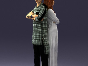 young stylish couple 0330 3d print ready Model do druku 3D