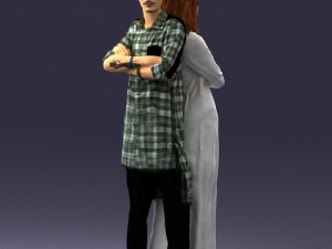 young stylish couple 0330 3d print ready Model do druku 3D