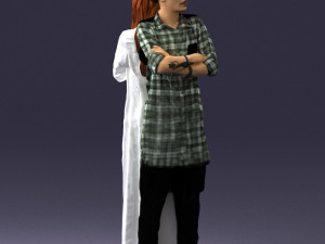 young stylish couple 0330 3d print ready Model do druku 3D