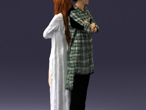 young stylish couple 0330 3d print ready Model do druku 3D