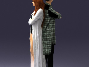 young stylish couple 0330 3d print ready Model do druku 3D