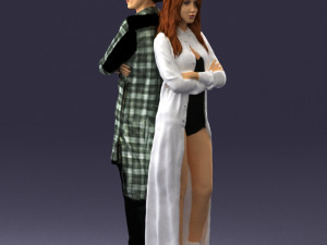 young stylish couple 0330 3d print ready Model do druku 3D