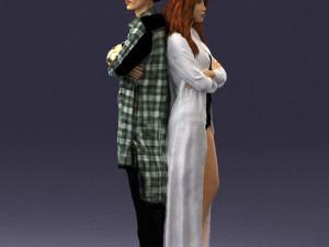 young stylish couple 0330 3d print ready Model do druku 3D