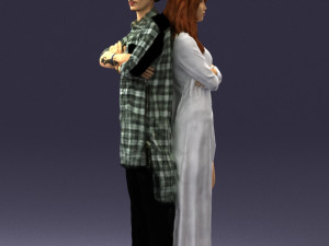 young stylish couple 0330 3d print ready Model do druku 3D