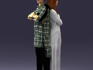 young stylish couple 0330 3d print ready Model do druku 3D