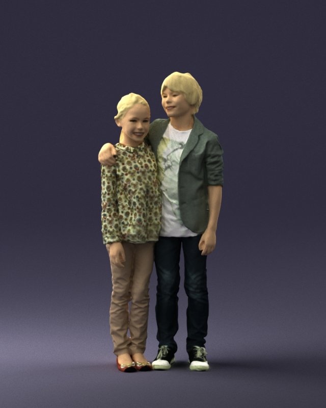 couple of kids 0332 3d print ready Modèles 3D en vedette .c4d .max .obj .3ds .fbx .stl .blend 