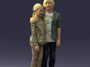 couple of kids 0332 3d print ready Modèles 3D en vedette