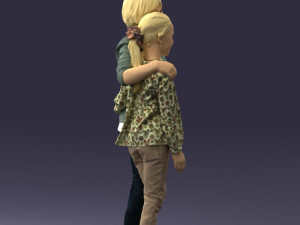 couple of kids 0332 3d print ready Modèles 3D en vedette