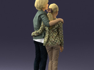 couple of kids 0332 3d print ready Modèles 3D en vedette