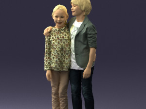 couple of kids 0332 3d print ready Modèles 3D en vedette