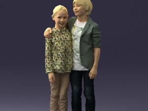 couple of kids 0332 3d print ready Modèles 3D en vedette
