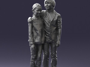 couple of kids 0332 3d print ready Modèles 3D en vedette