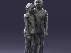 couple of kids 0332 3d print ready Modèles 3D en vedette