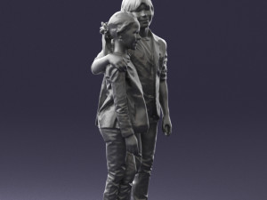couple of kids 0332 3d print ready Modèles 3D en vedette