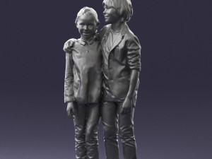 couple of kids 0332 3d print ready Modèles 3D en vedette