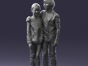 couple of kids 0332 3d print ready Modèles 3D en vedette