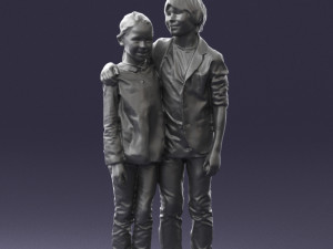 couple of kids 0332 3d print ready Modèles 3D en vedette