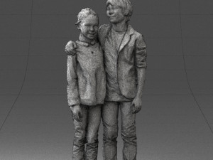 couple of kids 0332 3d print ready Modèles 3D en vedette