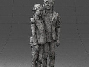 couple of kids 0332 3d print ready Modèles 3D en vedette