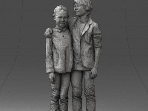 couple of kids 0332 3d print ready Modèles 3D en vedette