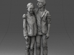 couple of kids 0332 3d print ready Modèles 3D en vedette