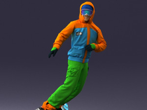 man on snowboard 0292 3D Model