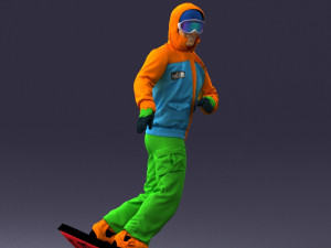 man on snowboard 0292 3D Model