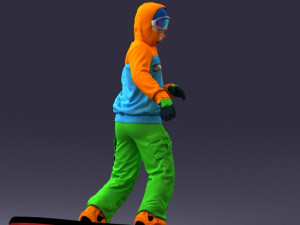 man on snowboard 0292 3D Model