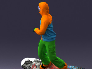 man on snowboard 0292 3D Model