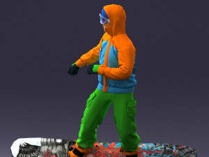 man on snowboard 0292 3D Model