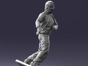 man on snowboard 0292 3D Model