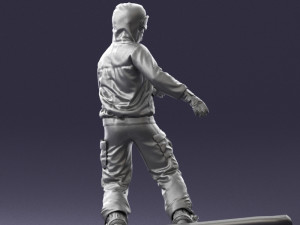 man on snowboard 0292 3D Model