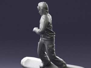 man on snowboard 0292 3D Model