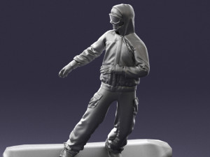 man on snowboard 0292 3D Model