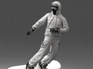 man on snowboard 0292 3D Model