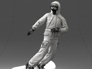 man on snowboard 0292 3D Model