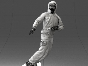 man on snowboard 0292 3D Model