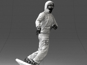 man on snowboard 0292 3D Model