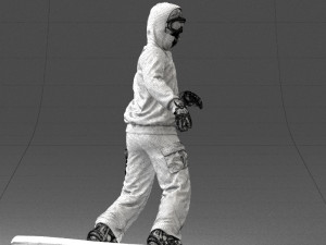 man on snowboard 0292 3D Model