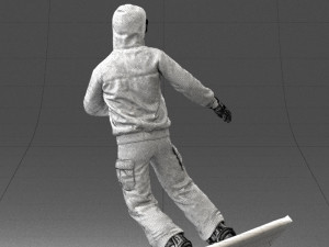 man on snowboard 0292 3D Model