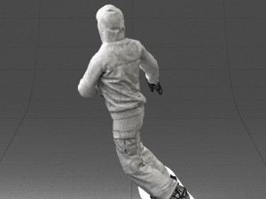 man on snowboard 0292 3D Model