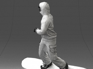 man on snowboard 0292 3D Model