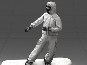 man on snowboard 0292 3D Model