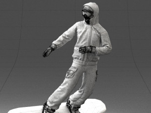 man on snowboard 0292 3D Model
