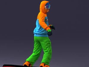 man on snowboard 0292 3d print ready 3D Print Model