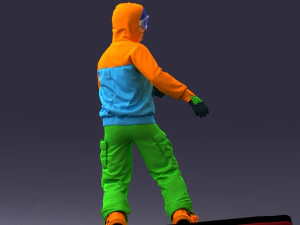 man on snowboard 0292 3d print ready 3D Print Model